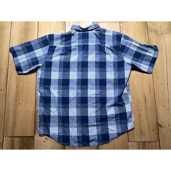 Orvis Men's Button Down Plaid Collared Shirt. Size XL.  Outdoors/ Blue&White - Picture 2 of 7